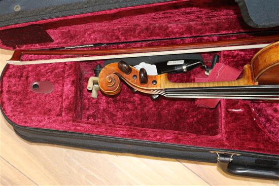 A half size French Violin c.1890-1900, back 12.5 inches